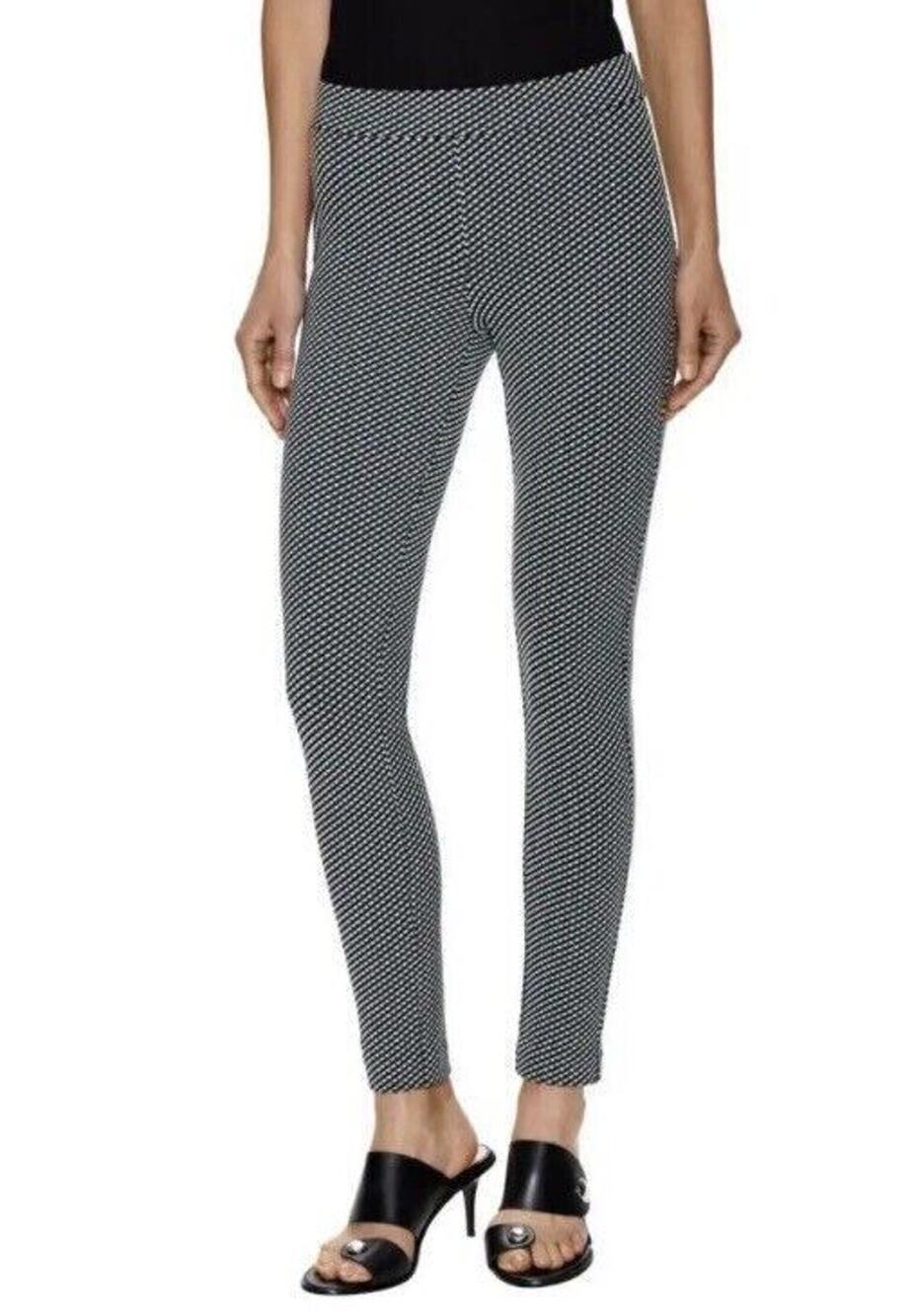 Theory Women Adbelle Claymont Pull On Pants Sz S Black/White Houndstooth NWT